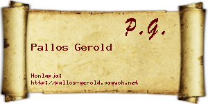 Pallos Gerold névjegykártya